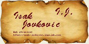 Isak Jovković vizit kartica